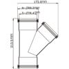 Connettore Y Tre Vie 75mm 45 Gradi per PVC e Plastica per Linee Idrauliche