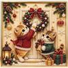 Affascinante Kit Gatto Festivo per Decorazione Natalizia 20x20cm Tel
