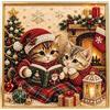 Affascinante Kit Gatto Festivo per Decorazione Natalizia 20x20cm Tel