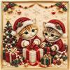 Affascinante Kit Gatto Festivo per Decorazione Natalizia 20x20cm Tel