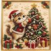 Affascinante Kit Gatto Festivo per Decorazione Natalizia 20x20cm Tel