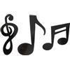 Black Wooden Music Note Craft Decor 3Pcs Reusable Musical Wall Hanging Art