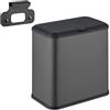 Relaxdays Pattumiera da Appendere in Cucina, Cestino 5 L, Secchio Umido Estraibile, Cesto Bagno, Ferro, Plastica, Grigio