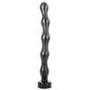 ALL BLACK Plug anale 31 cm ondulato 3,5 cm nero PVC soft flessibile base larga sex toy