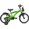 Legnano Mountain Bike acciaio ( 1 vel ) 14" con rotelle BIMBO Green Black Glossy 26L970