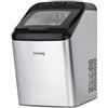 H.Koenig Macchina del ghiaccio KBP40, 15 kg di cubetti al giorno, 2 formati di cubetti di ghiaccio, automatico, compatto, collegabile al rubinetto, cubetti pronti in 6 minuti, serbatoio 2,8 L