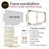 Telaio in Legno per Tela Pittura Fai da Te 60x80 cm Kit Cornice Artista