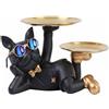 Statua canina, portachiavi, statua multifunzionale di cane francese, maggiordomo