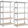 SONGMICS Set di 2 Scaffali in Metallo, Scaffalature a 5 Ripiani Regolabili, Senz