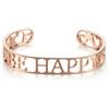 S'Agapõ Bracciale Donna Rigido Be Happy Acciaio PVD Oro Rosa Sagapo SOV16