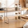 Scaffale a Due Ripiani Salvaspazio Scaffaletto da Tavolo Robusto per Cucina