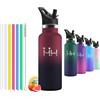 Mulbijeo Borraccia in acciaio inox 500 ML senza BPA, borraccia per bambini, borraccia termica doppia parete anti‑perdita, bottiglia d'acqua con cannuccia, acciaio inox 18/8