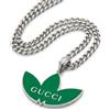 Gucci Collana Gucci x Adidas Collab Silver Trefoil GG Interlock verde AA Rank rara