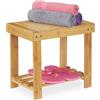 Relaxdays Sgabello poggiapiedi 1,7 kg Sgabello in bambù Poggiapiedi per bambini 100 kg