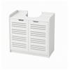 Mobiletto da Bagno Compatto Mobile Sottolavabo in PVC con Ante a Listelli Slim