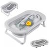 Relaxdays vasca pieghevole per bambini con inserto, AxLxP: 21,5x79x49 cm | fino a 50 kg, bianco/grigio