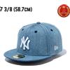 New Era 59FIFTY Cappellino New York Yankees Denim Lavato Bianco 7 3/8 (58,7...
