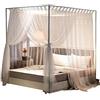 Mengersi Baldacchino semplice, tende velate per telaio del letto, copertura per adulti, accessori decorativi per camera da letto, king size, bianco