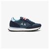 Sun68 Sneakers donna Ally Solid in suede e nylon blu