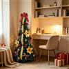 Albero di Natale artificiale a scomparsa con decorazioni per ufficio e