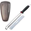 Fackelmann Fm Professional 9927950 - Grattugia per buccia e grattugia per parmigiano con scatola di stoccaggio, grattugia per agrumi, zestore agrumi, raspa per formaggio, raspa a parmigiano, acciaio