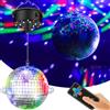 PALLA DA DISCOTECA CON 4 LUCI COLORATE E 18 LED, EFFETTI LUMINOSI PER FESTE E EV