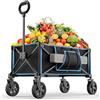 Morpilot Carrello per festival su ruote, carrello da campeggio pieghevole da giardino con manico regolabile, pieghevole, per spiaggia, picnic, shopping, pesca all'aperto
