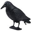 GuGuluza Supporto Completo per Corvo da Caccia in plastica Nera con picchetto per Decorazione da Giardino, Nero, 15 Pollici
