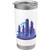3EPL Retro Future & Sci-Fi Art Futuristico Fantascienza Megacity Skyline Metropolis Grafica Bicchiere termico in acciaio inox doppia parete