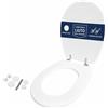 Sedile WC compatibile con Liuto Ideal Standard Bianco EUR Copriwater in legno
