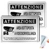 SINMAO Area Videosorveglianza Cartello Metallo Alluminio Spazzolato con Adesivo