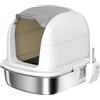 Altro Lettiera Gatto Chiusa XL in Acciaio Inox con Coperchio Sollevabile, Paletta, Pac