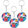 9Pcs Reusable Soccer Keyrings with Flag Designs Durable Football Party Favors
