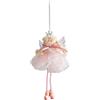 Ornamento angelo in stoffa 17 7 4 cm con per corona e gonna in tulle per