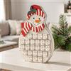White Wooden Christmas Advent Calendar with Drawers and Snowman Decoration