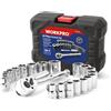 WORKPRO Set Chiavi a Bussola e Cricchetto 3/8'' Kit 24 Pezzi in Custodia