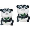 2Pcs Reusable Solar Lawn Light Panda Statue Garden Decorative Outdoor Resin