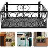 Iron Balcony Hanging Flowerpot Shelf Durable Black Fence Planter Holder