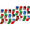 Toyvian Cotton Xmas Advent Calendar Socks with Cute Holiday Patterns