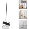 Reusable Stainless Steel Broom Dustpan Combo Space Saving Upright Cleaner
