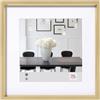walther designCornice per quadri oro 30 x 30 cm con passe-partout, cornice in plastica Steel Style ES330G