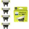 PHILIPS 4 Lame Ricambio Philips OneBlade 360 Originali Testine Rasoio Pro QP440/60