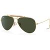 Ray-Ban Ray Ban 3030 Outdorsman I 58 L0216 Occhiali da Sole Oro/Verde G15