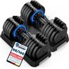 DH FitLife 12kg/25kg Manubri Regolabili 2,5-12kg/4-25kg 10 Pesi in 1 Cambio Peso