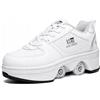 ITIMPORT SCARPE DA PATTINO CON RUOTE ILLUMINATE A 7 LED UNISEX BIANCO taglia 40