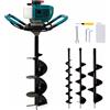 TANIASHOP Trivella Mototrivella Motore a Scoppio 68CC 2500W con 3 Punte da 100, 150, 200mm
