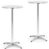 Royal Catering Tavolo rotondo, alto, pieghevole, diametro 60 cm, 115 cm, argento - 2 pezzi.