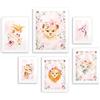 Naklejkomania Set di poster per bambini Pink Jungle Africa Picture Gallery 6 pezzi 100x100