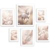 Naklejkomania Set di poster per bambini da 6 pezzi Gallery Horse Quote beige set 100x100