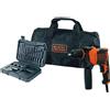 BLACK+DECKER Trapano a percussione a filo 710W azione martellante ad alte presta